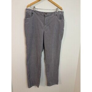 Coldwater Creek Corduroy Pants Jeans Stretch Straight Leg Size 18 Gray